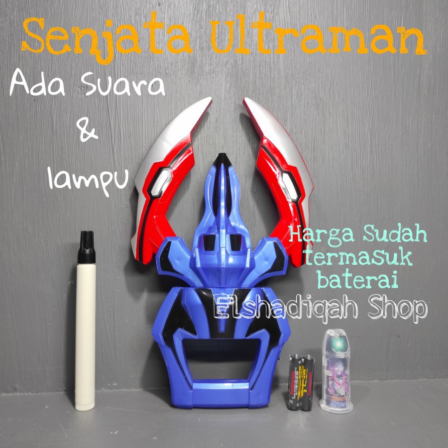 Senjata Trisula Ultraman GEED ADA SUARA LAMPU BATERAI KAPSUL perubahan