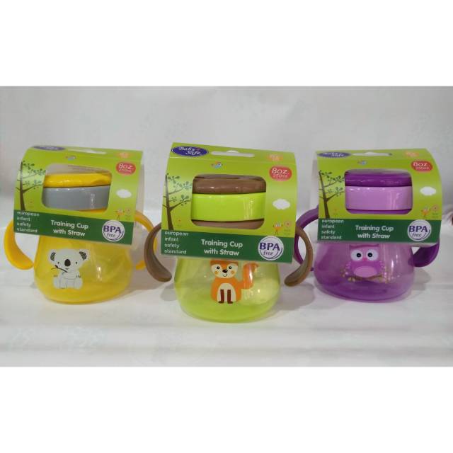 Botol Minum Sedotan Baby Safe JP019  /  Baby Safe Training Cup With Straw JP019