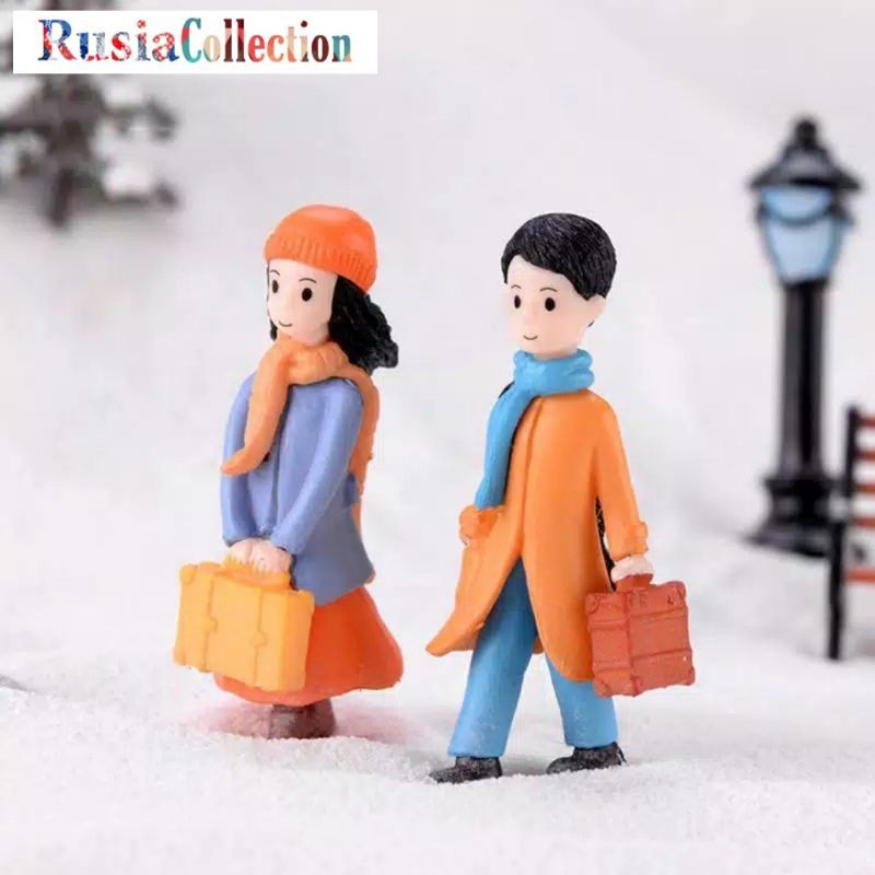 MINIATUR COUPLE NATAL WEDDING MERRY CHRISTMAS MINIATUR PASANGAN MINIATUR RESIN BONEKA KING QUEEN