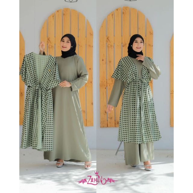 nakila dress by zahin || gamis set outer || gamis hits || gamis murah original
