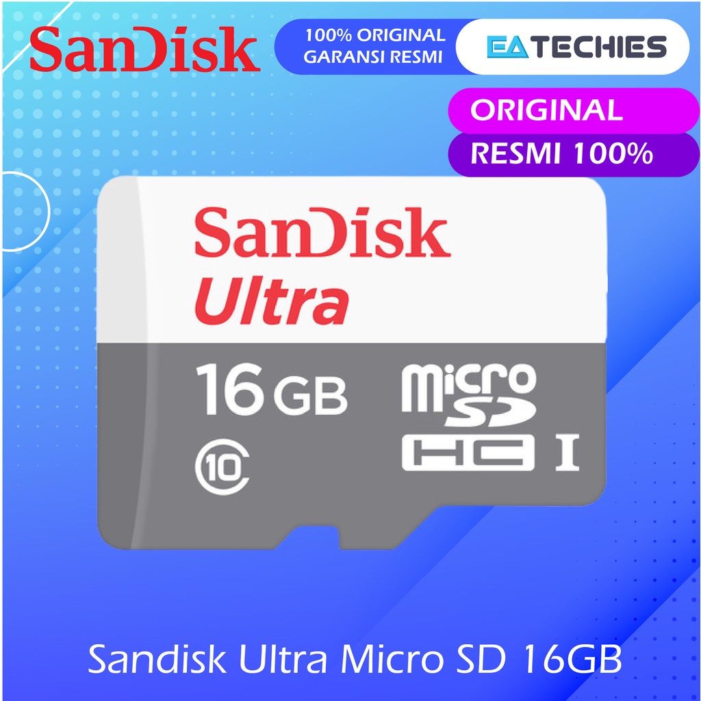 SanDisk Ultra Micro SD Card 16GB 80mbps Class 10 Original / MicroSD