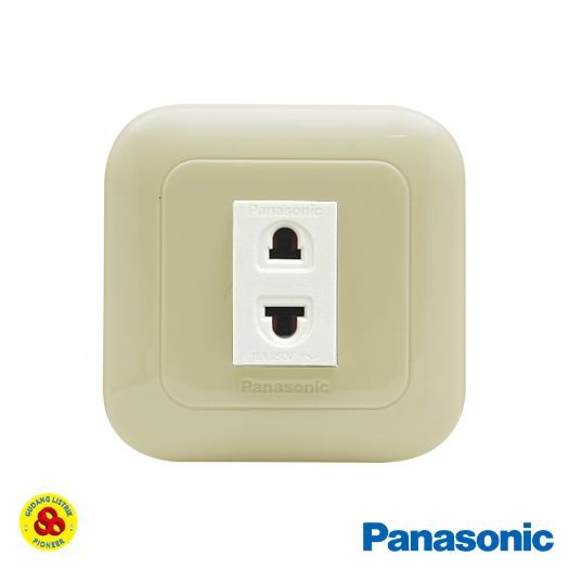 Panasonic Stop Kontak Universal 1G WEJ78019F + WEJ10919 Pastel Cream