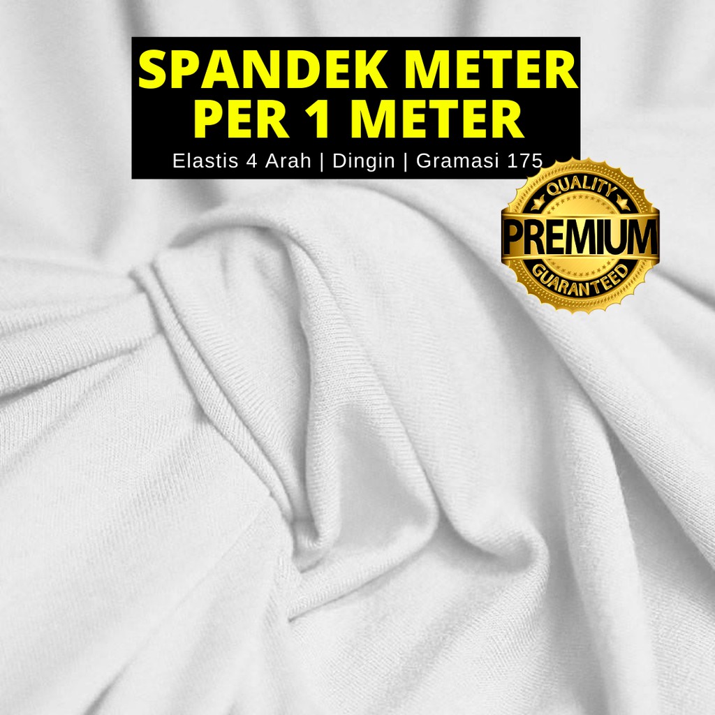 Bahan Kain Jersey Spandek Meteran Putih