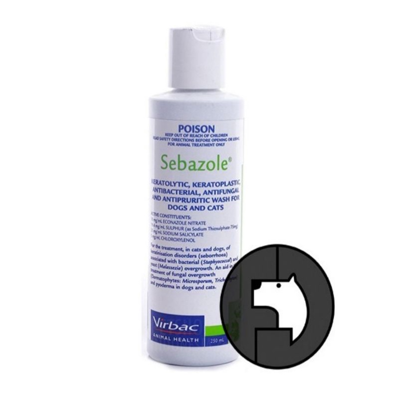 Jual virbac sebazole 250 ml medicated shampoo cat dog anti jamur dan