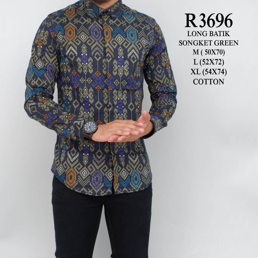 Kemeja batik songket/kemeja pria motif batik songket/kemeja batik
