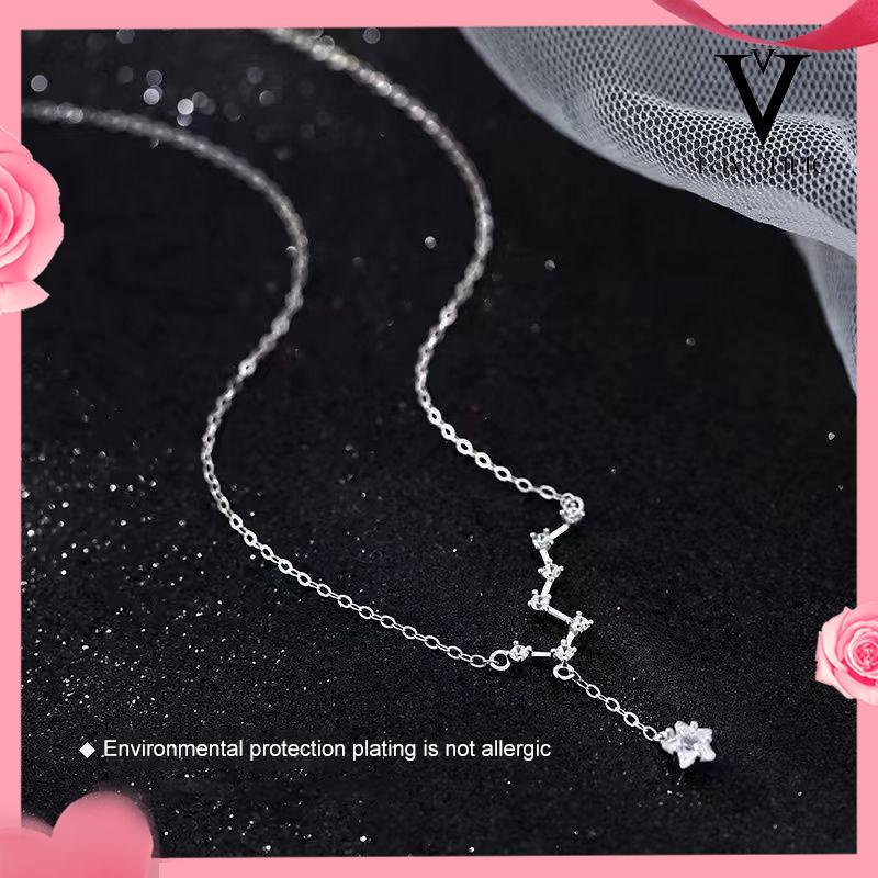 [COD]Big Dipper Wanita Trendy Temperamen Cahaya Mewah Desain Niche Rumbai Kalung Indah Sederhana-FA