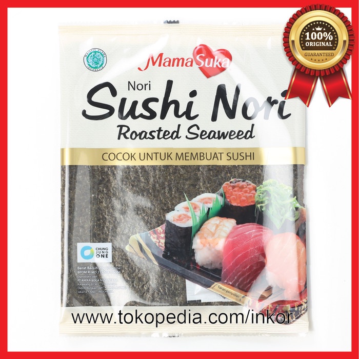 Jual Mamasuka Sushi Nori Roasted Seaweed Cocok Untuk Membuat Sushi Gr Shopee Indonesia