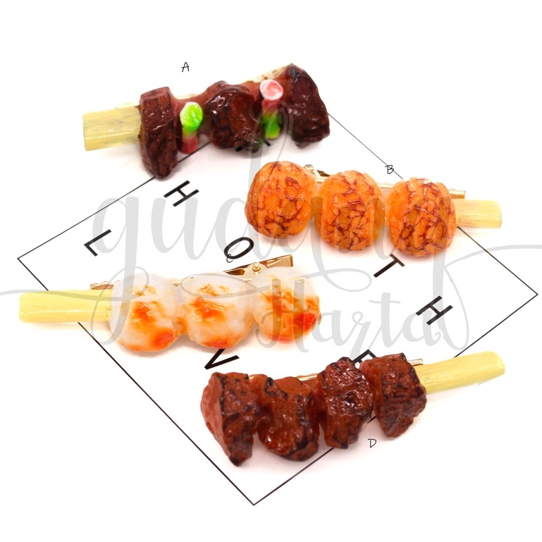 Jepit Rambut Yakitori 3D Hairclip Motif Makanan Bento GH 213039