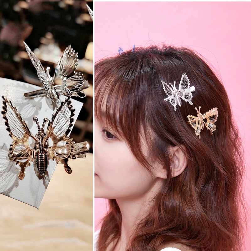 Jepit Rambut Bentuk Butterfly Bahan Alloy Untuk Wanita