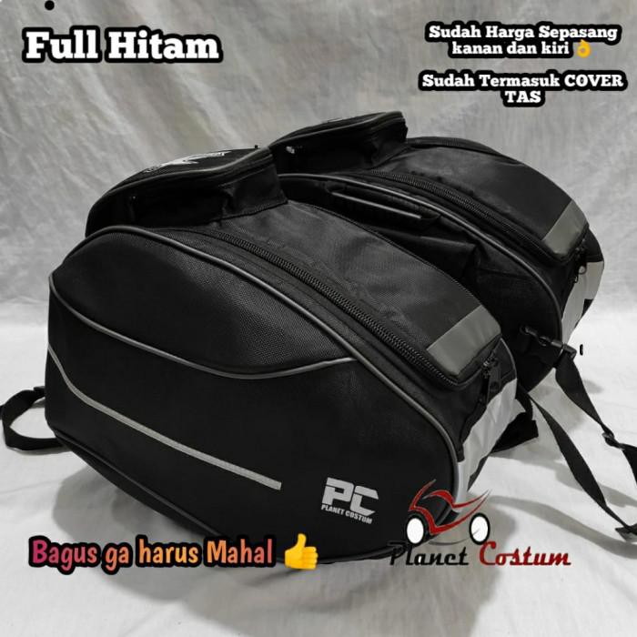 Tas Motor Blackhawk Bagasi box samping Nmax Tmax Xmax Lexi Aerox Pcx - Hitam