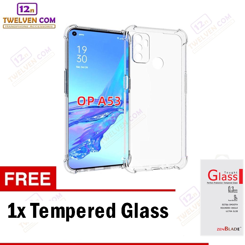 [FLASH SALE] Case Anti Crack Anti Shock Softcase Oppo A53 - Free Tempered Glass
