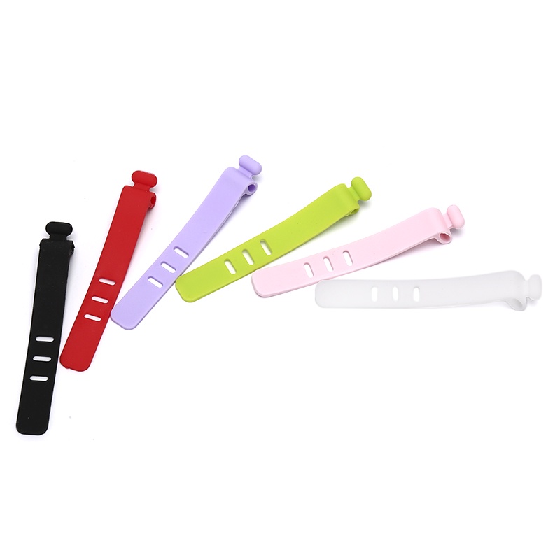 {LUCKID}Silicone Data Cable Organizer Headphone Cord Finishing Buckle Wrap Tie Strap