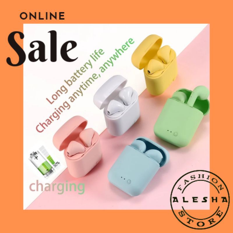 Mini-i12 TWS Wireless bluetooth 5.0 earphone, earbud dengan kotak pengisian MIC PK 19S tws