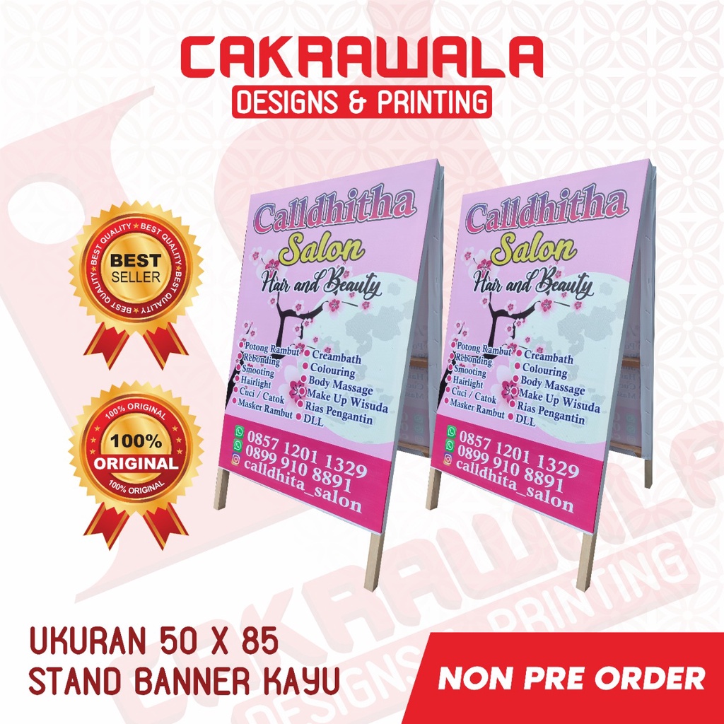 STAND BANNER KAYU UKURAN 50 X 85 - STAND BANNER IKLAN PROMOSI - PROMOSI JUALAN