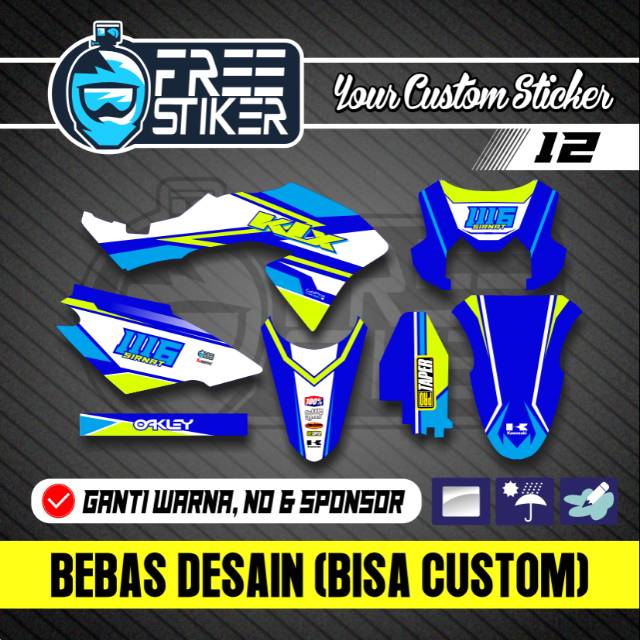 DECAL KLX BF BIRU STABILO