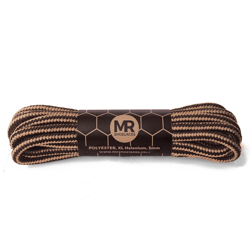 MR Shoelaces CR23 Helenium (Coklat) Tali Sepatu Bulat Corak / Motif 5-6mm 80cm 90cm 100cm 120cm 150cm 180cm 200cm - Premium Shoelace