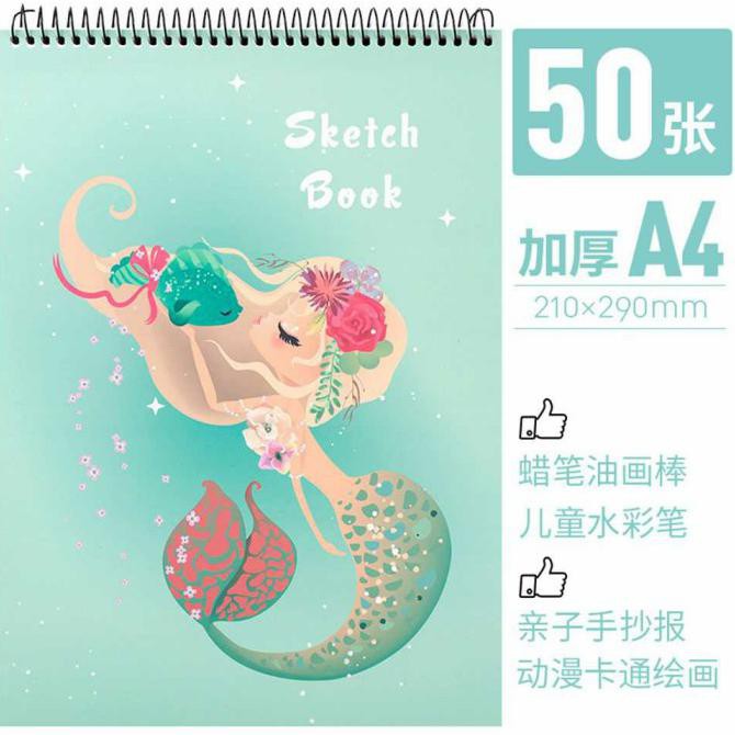 (PERALATAN MENGGAMBAR) BUKU SKETSA SKETCHBOOK GAMBAR LUCU DRAWING MEMO PAD NOTEBOOK A4 - TOSCA