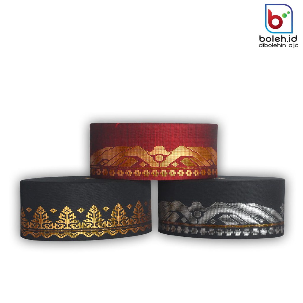 Peci / Songkok / Kopiah Resam Warna Hitam Motif