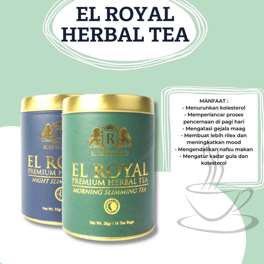 El royal Premium Tea /Teh Pelangsing siang &amp; malam (1 paket) - El Royal Minuman Kesehatan