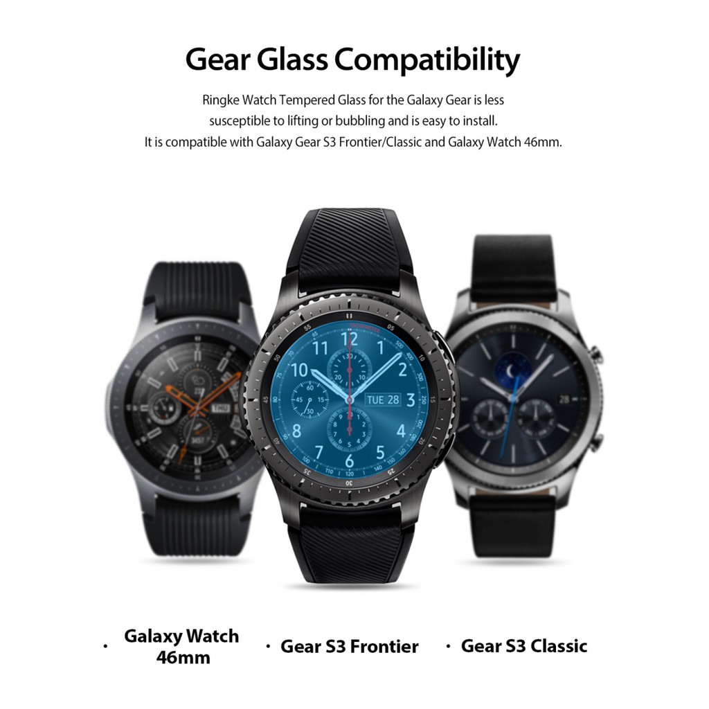 Ringke ID Tempered Glass Screen Protector For Galaxy 46 mm / Gear S3