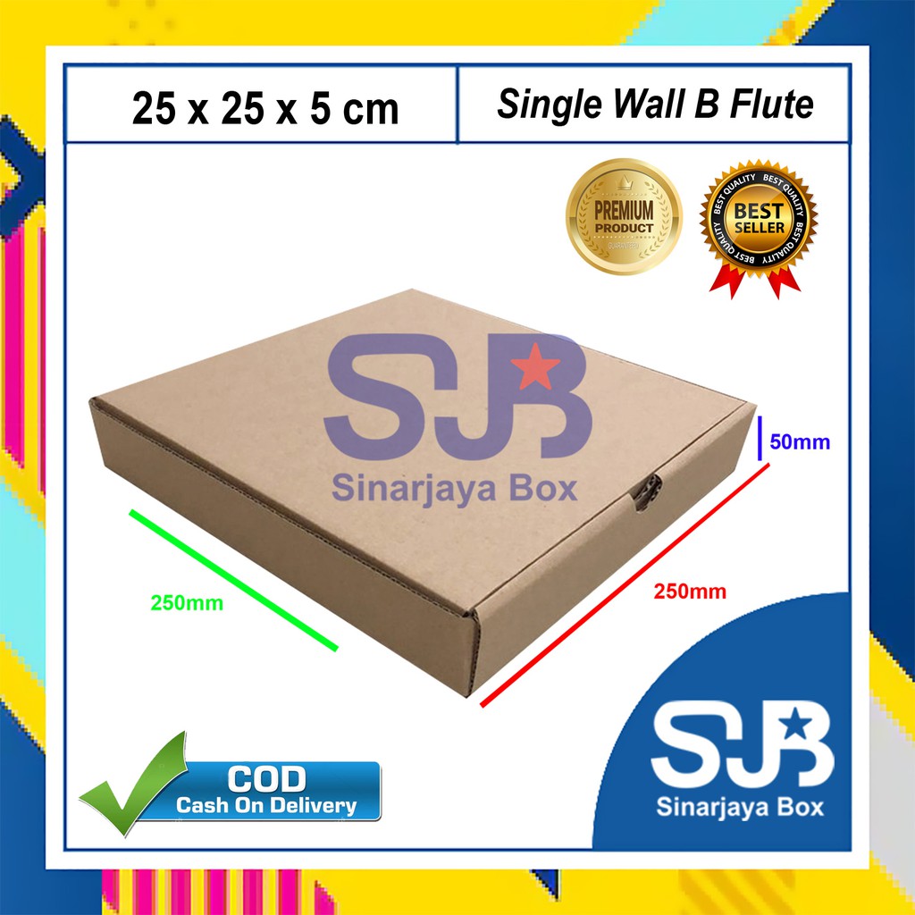 

Kardus Polos / Karton Box / Corrugated Box Uk. 25x25x5 cm
