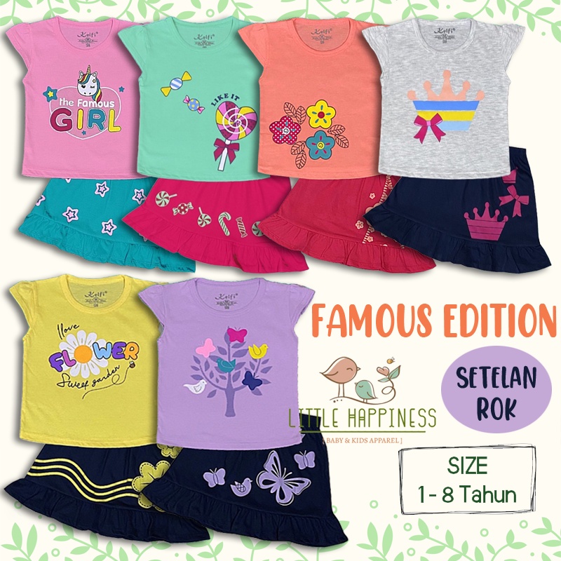 SETELAN BAJU ANAK CEWEK 1-8 TAHUN &quot;FAMOUS EDITION&quot; / SETELAN BAJU ANAK KELFI