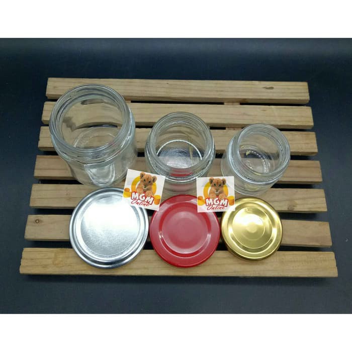 Toples Botol selai 100ML dengan Tutup Jam Jar Kaca KEDAP BB1067