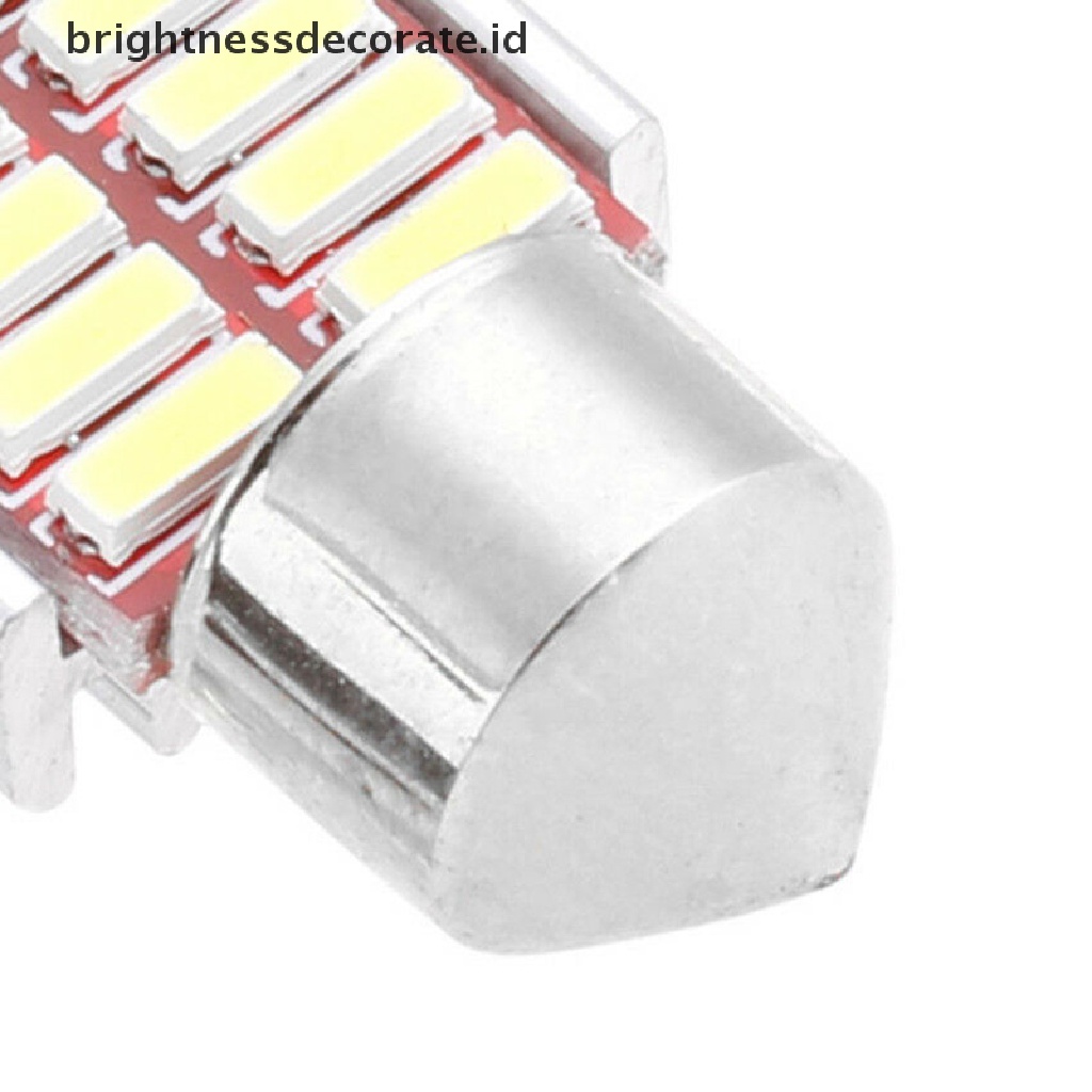 2pcs Lampu LED Canbus 12SMD 4014 C5W Ukuran 31mm Untuk Interior Mobil