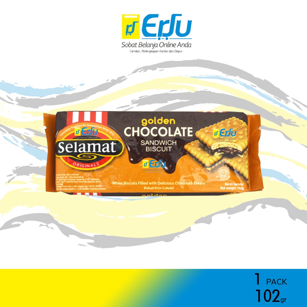 

PACK Selamat Wafer Golden Coklat Kue Biskuit Sandwich Golden Chocolate Halal MUI - 102gr