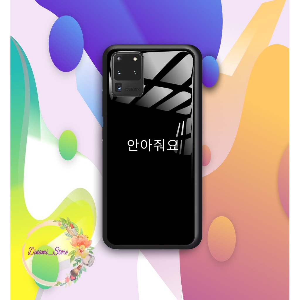 Back case glass KOREA QUOTES Oppo A3s A1k A5 A9 2020 A7 F9 A5s A31 A52 a53 A92 A37 A57 A59 DST1428