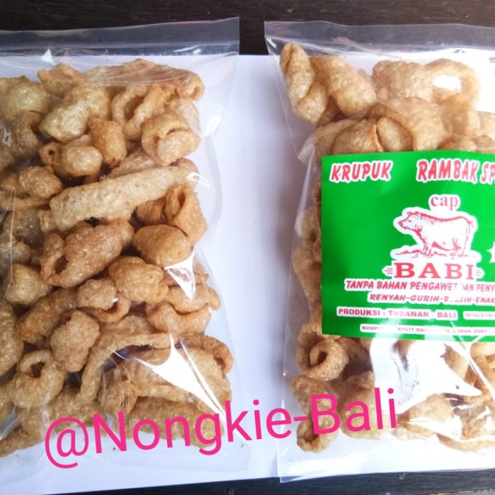 

TERLARIS Krupuk Kulit Rambak Cap Babi 200gr Asli Bali