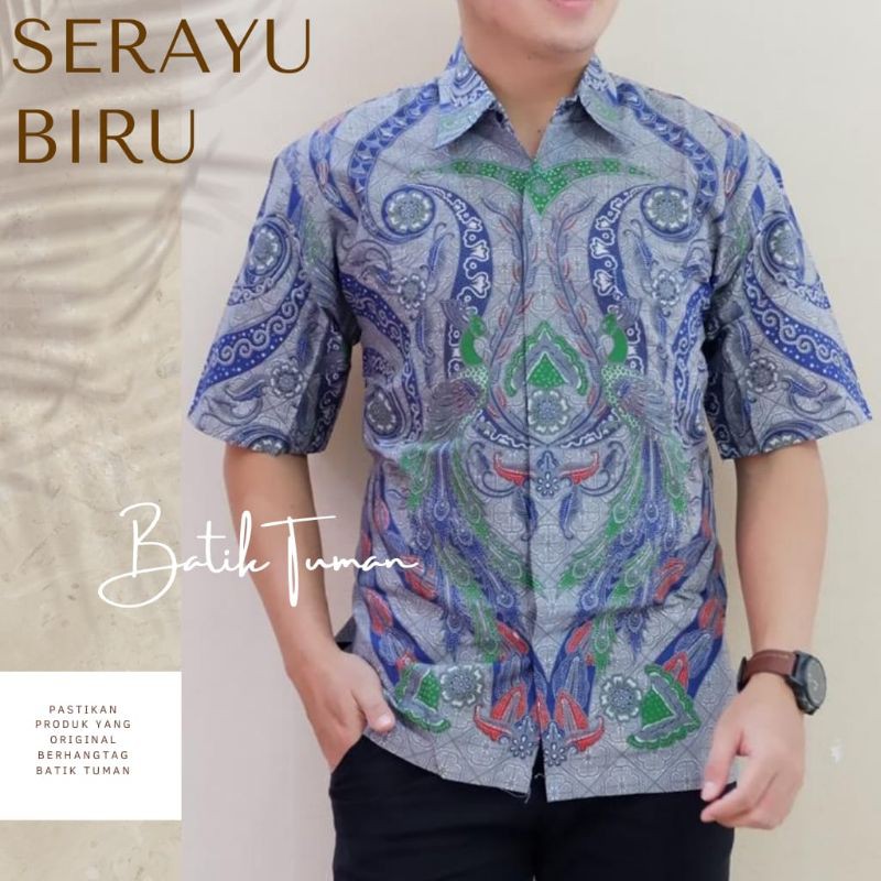 SERAYU BIRU atasan batik pria hem batik pria kemeja batik pria seragam batik pria