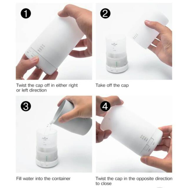 Humidifier Purifier Diffuser Ultrasonic Pelembab Pengharum Udara Lampu Tidur 125 ml