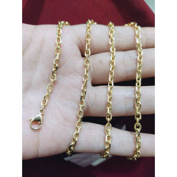 Kalung Warna Emas SUPER AWET TAHUNAN Panjang 45cm ±5gram kualitas import super awet