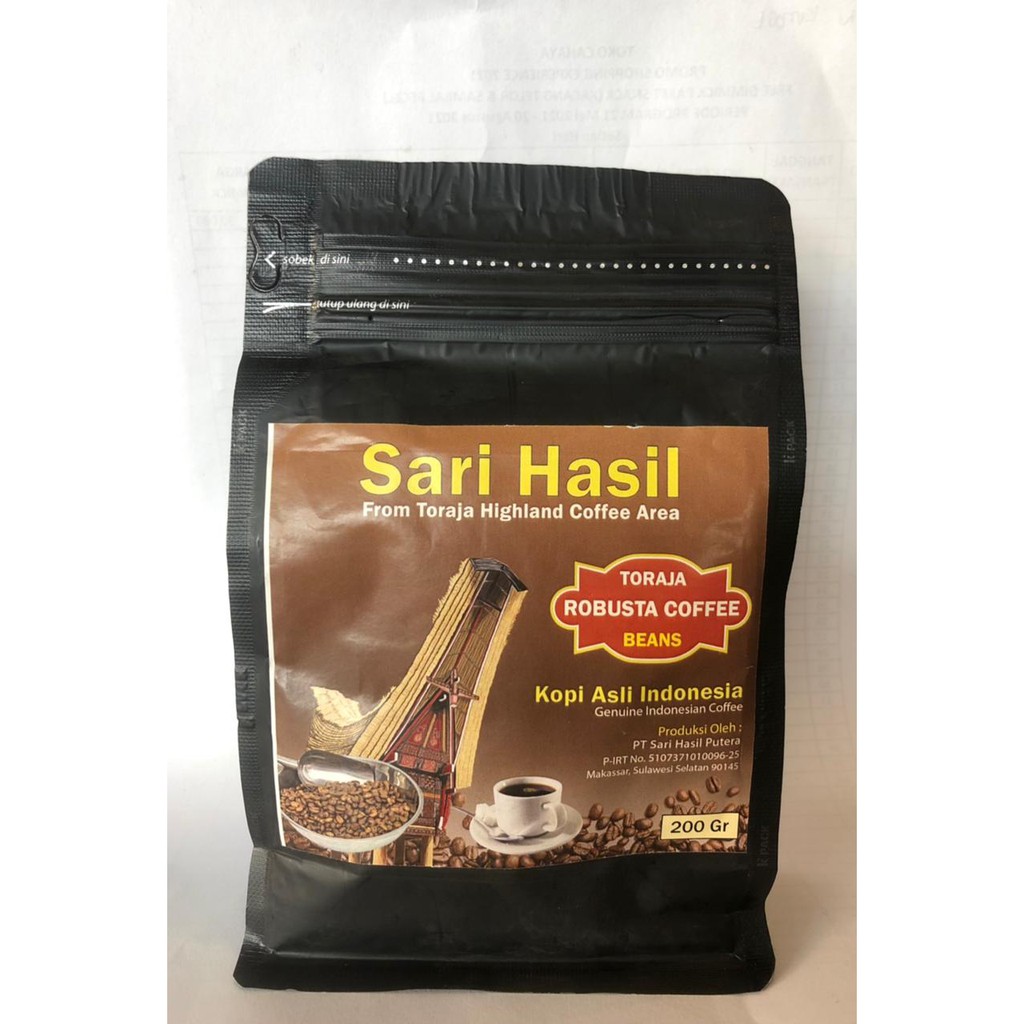 

Kopi Toraja Robusta Sari Hasil Kopi Robusta Oleh Oleh khas Makassar 200gr