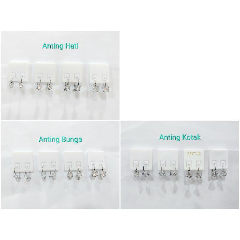 10pasang Anting KAIT Diamond Aneka Bentuk Monel Swarovski Grosir