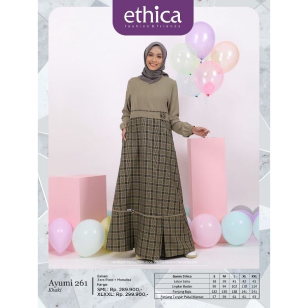GAMIS ETHICA AYUMI 261 KHAKI DUSTY PINK