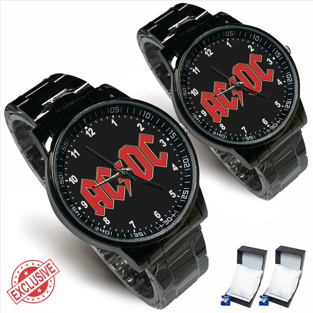 Jam Tangan Rantai Couple ROCK N ROLL AC/DC - 2 (Awesome)