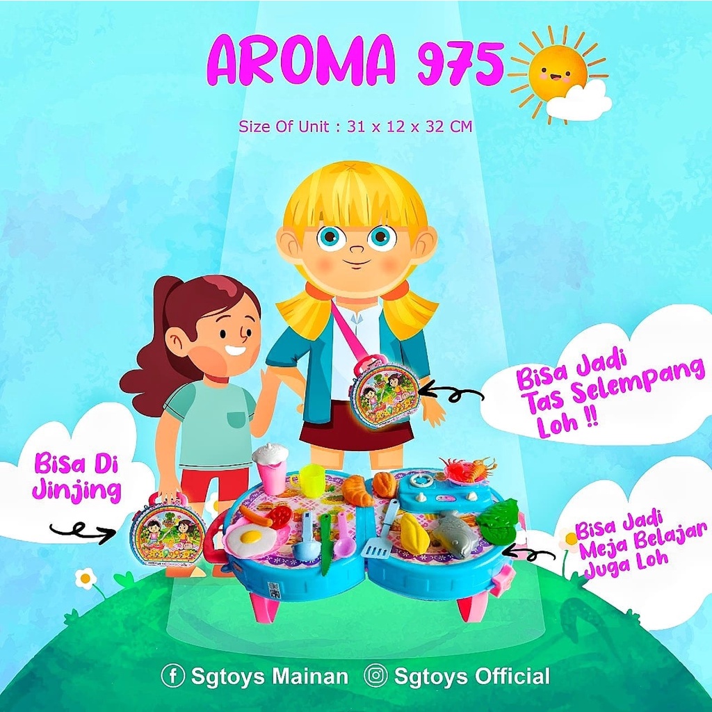 Mainan Masak Masakan Kitchen Set Mainan Koper SG Toys AROMA 975