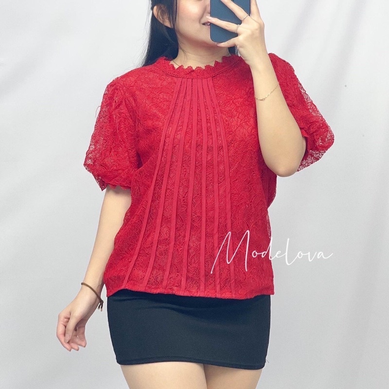 MDLV ~ 0223# CNY Noritha Lace Top Blouse Balon Blouse Premium Blouse Import Blouse Korea Style Fashion Import
