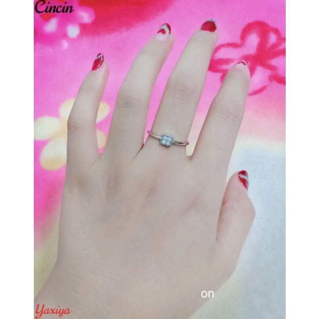 cincin simple slim silver High quality yxy
