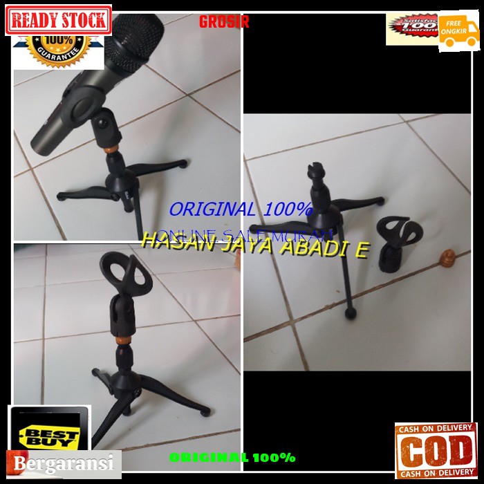 G45 Stand mic meja kaki tiga holder mik original 100% microphone karaoke TABLE tempat gantungan mikrophone studio sound system audio pegangan TRIPOT  Bisa SEGALA JENIS MIC JAMINAN ANTI JATUH  tinggi 28 cm kedudukan tripot design elegan Terbuat dari bahan