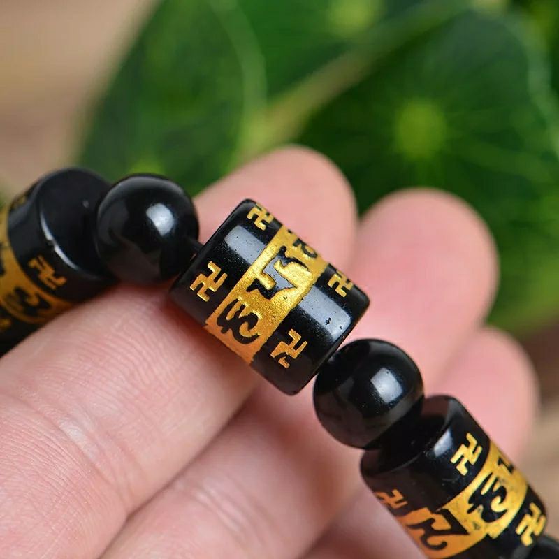 COD✅ Gelang Batu Mantra Budha Tibet Tabung Kombinasi 10mm