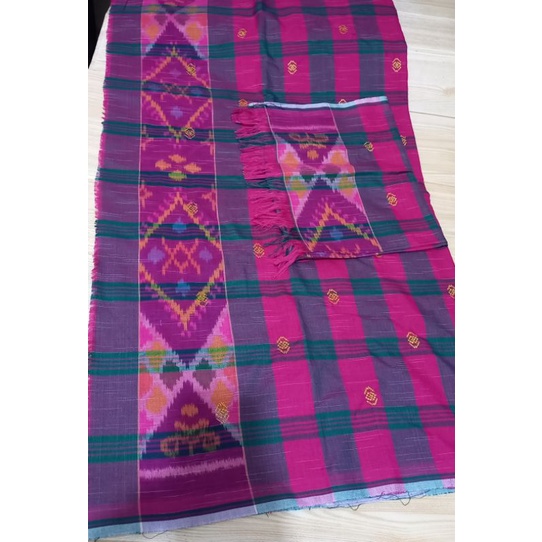 kamen endek tretes benang emas set selendang