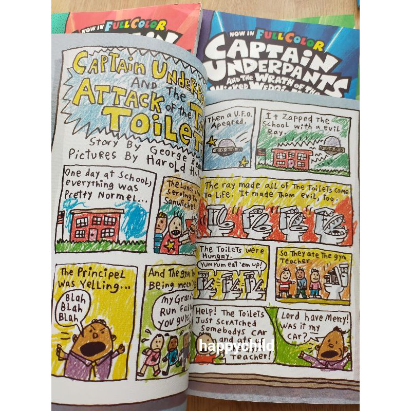 Neweast 12 buku  Captain underpants full color  comics /color page/author dogman/buku import/happychild