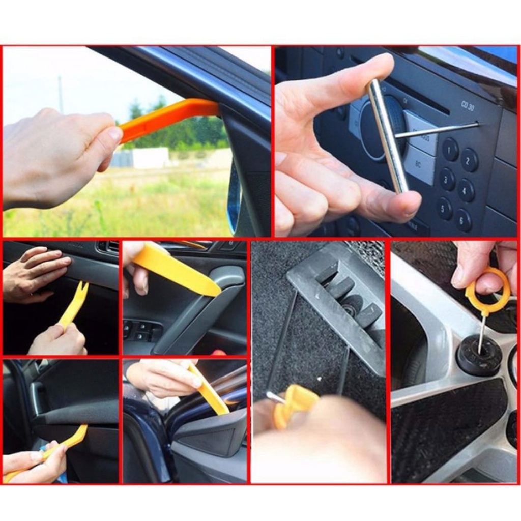 Alat Bongkar Mobil / ALat Pembuka Panel Mobil Audio / Alat Pasang Panel Pintu Mobil 1 set - 12 Pcs