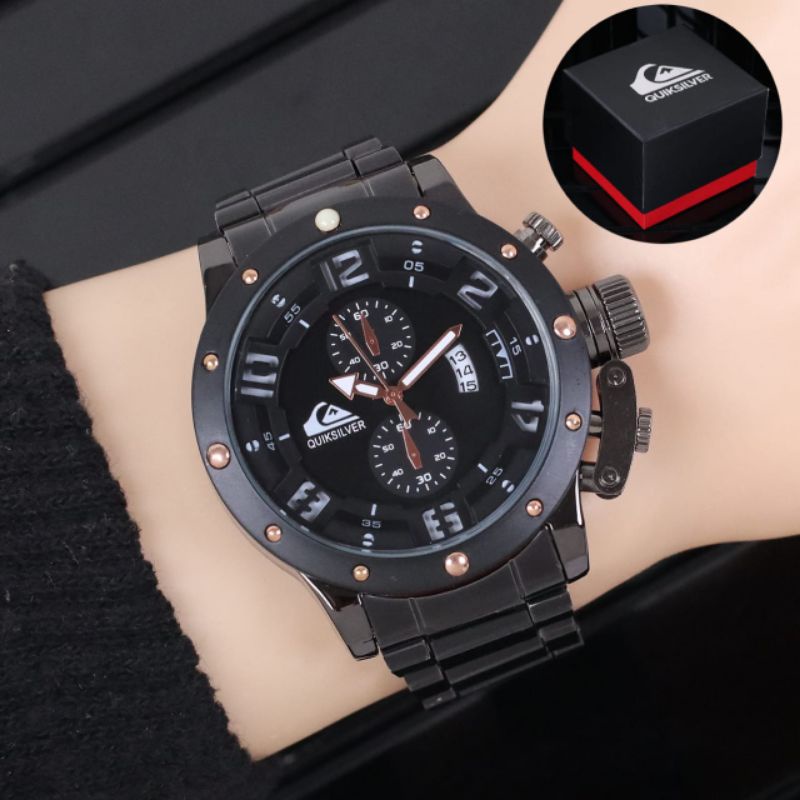 [COD] Jam Tangan Pria QUIKSILVER 1159SL Tanggal Aktif Free Box Ori & Baterai