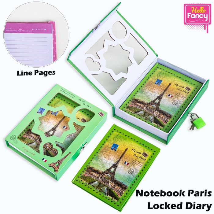 

[RESTOCK] Notebook Paris 64K Diary Kunci Gembok / Notebook Garis CC-64K-PRS - Hijau