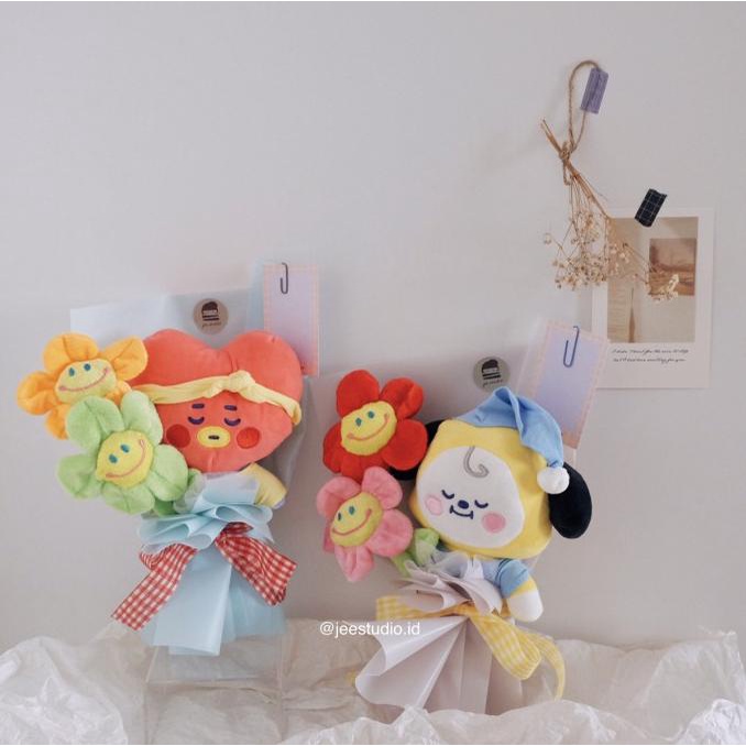 Bt21 Bts Doll Bouquet - Buket Boneka Hadiah Ultah Wisuda Graduation