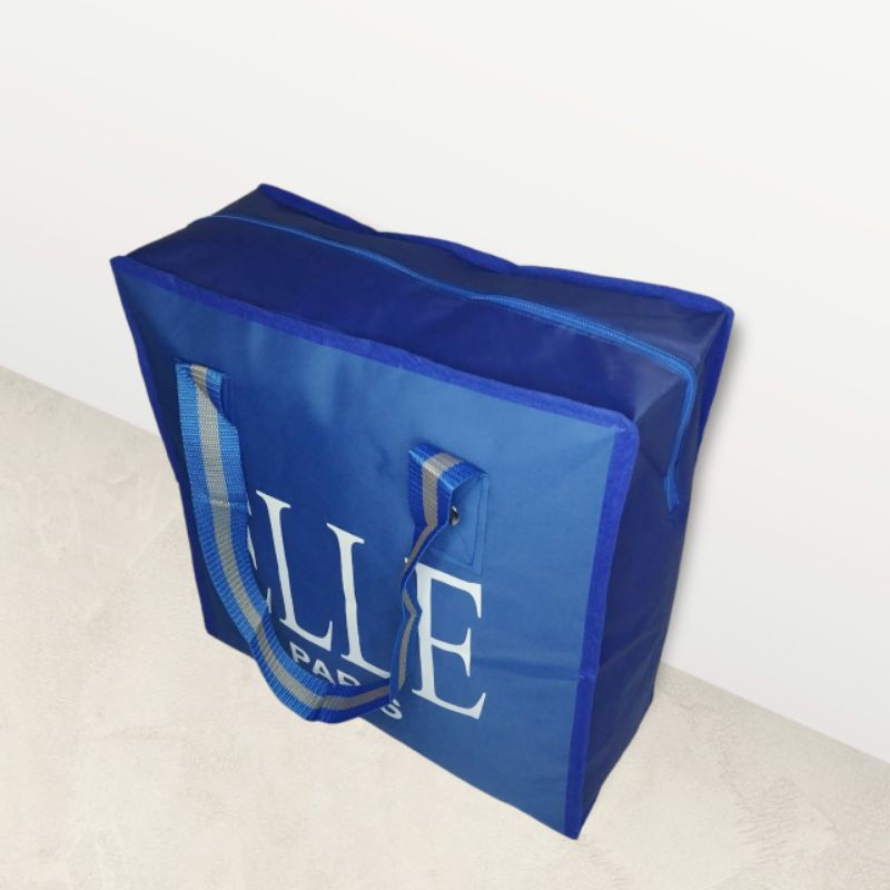 Shopping Bag Tas Belanja Lipat Serbaguna Elle Paris Tas Travel Mudik wadah Baju Tas Loundry Cucian Tas Serut Tote Bag Tas Belanja Kain Lipat Anyaman Karung Ukuran Kecil Sedang super Jumbo